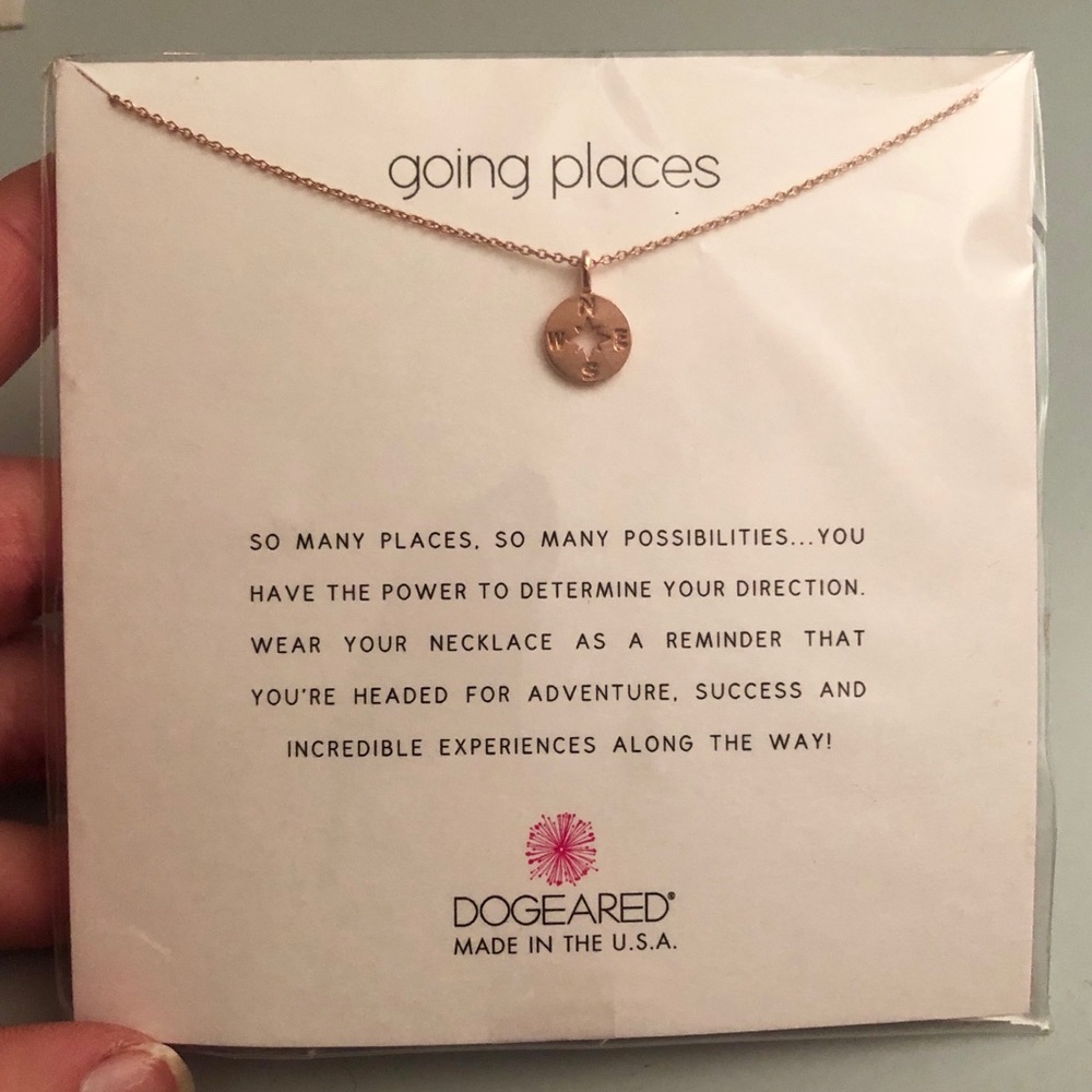 Dogeared: “Going Places” Rose Gold Necklace
